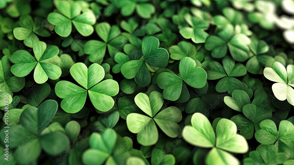 Aufkleber Delicate Clover Pattern Creates a Tranquil Atmosphere in Lush Greenery