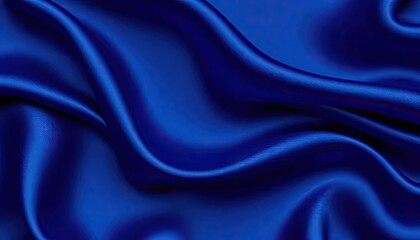 Obraz premium Deep blue satin fabric drapes, elegant folds