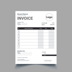 Obraz premium Minimal Invoice Vector Design Template