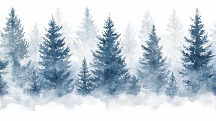 Enchanted Winter Forest: A Watercolor Dream