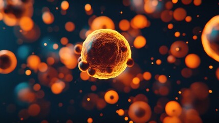 glowing representation of fat cells in vibrant, abstract style