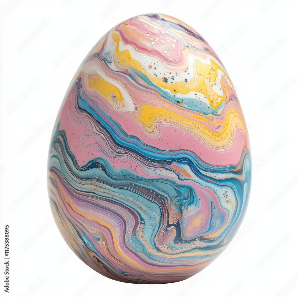Poster a colorful egg with a swirl pattern on it