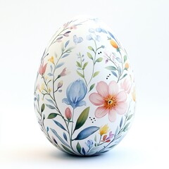 A colorful egg with flowers painted on it