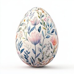 A colorful egg with flowers painted on it