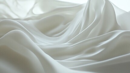 Obraz premium Elegant Draped White Silk Fabric Texture