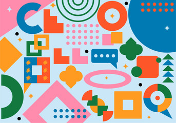 Abstract background with different geometric shapes