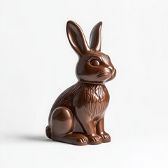 Isolated Chocolate Bunnyon white background photo. Easter dessert