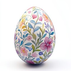 A colorful egg with flowers painted on it
