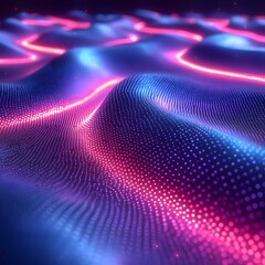 Captivating Neon Wave Background with Smooth Flowing Lights for Product Displays