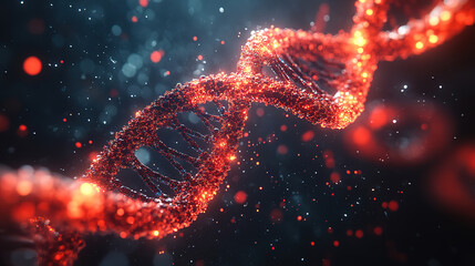 Futuristic DNA Molecule Structure: Medical and Technology Concept