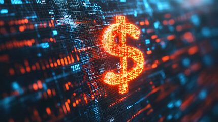 Abstract Financial Tech Design Featuring Fintech Icon