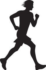 Enhance Athletic Performance with Dynamic Running Silhouette Illustration Vector