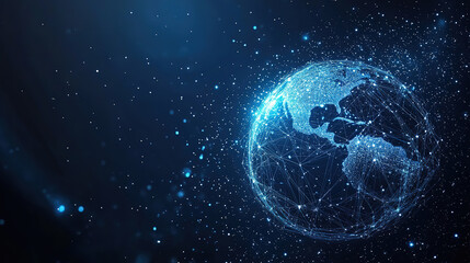 Global World Starry Sky Concept with Vector Earth