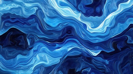 Obraz premium Abstract Blue Swirling Wave Pattern Design