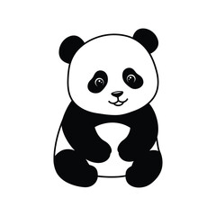 Baby Panda silhouette vector.