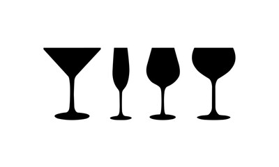 Glass Silhouette Set In Black And White