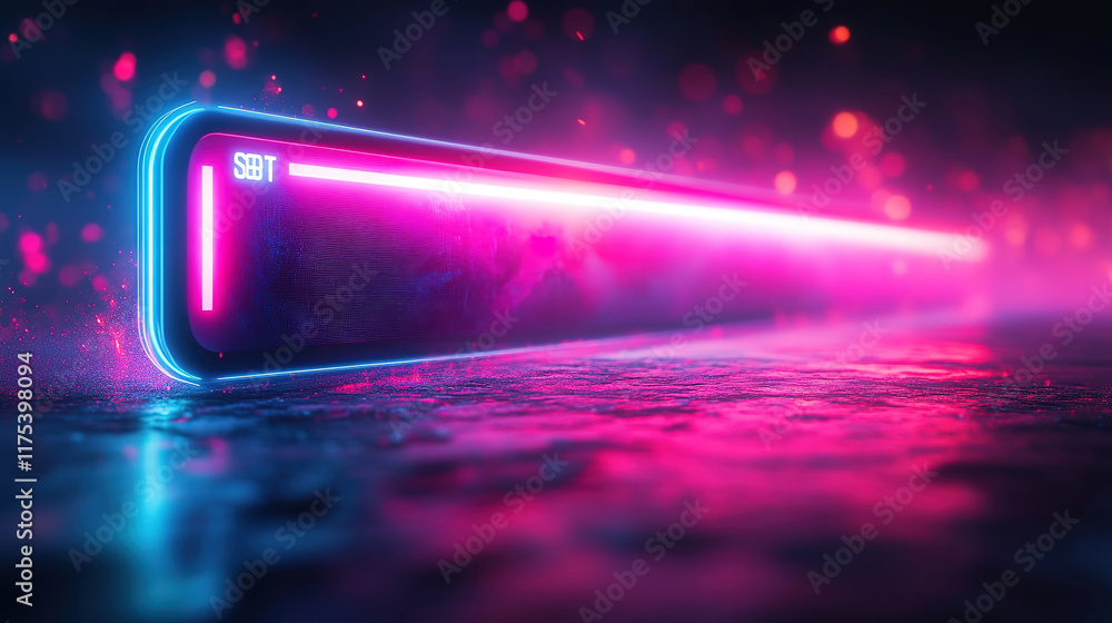Poster interactive search bar on digital screen interface