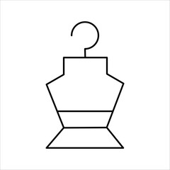 PrinClothes Hanger icon, Hanger icon, Cloakroom sign, Plastic suit Hanger, clothes rack, with white backgroundt