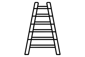 Ladder Outline Icon - Minimalist Vector Design SVG