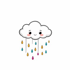 Happy Rainbow Cloud Cartoon 