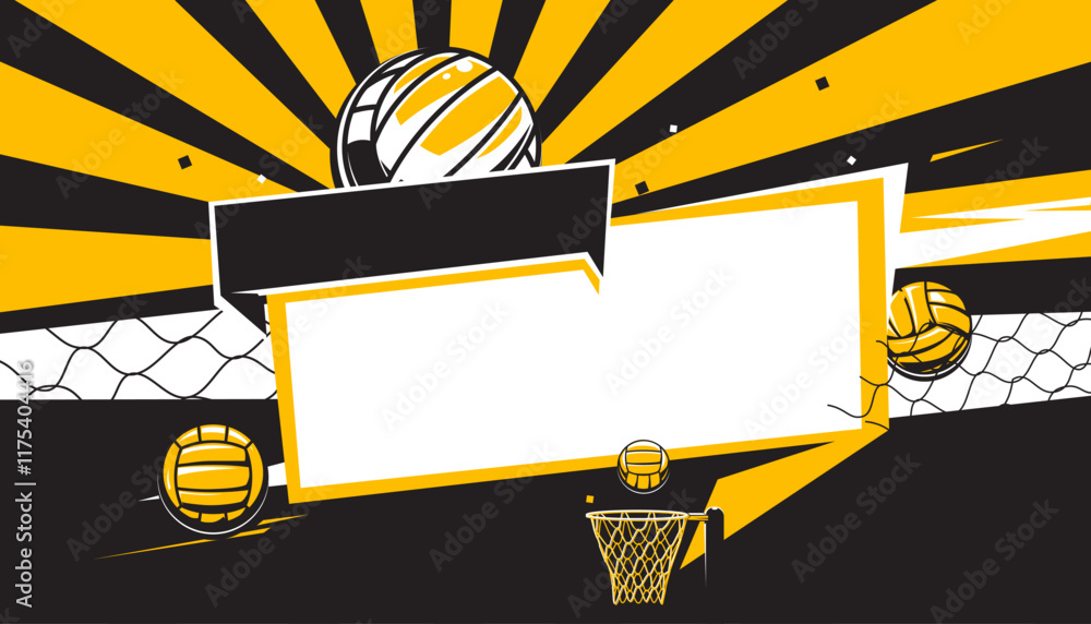 Wall mural abstract netball background design with empty space for text. sports concept