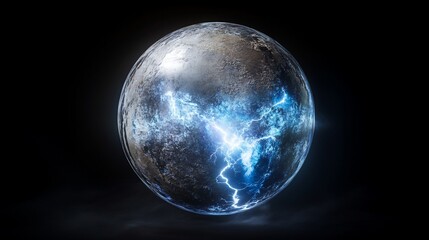 Electric Storm Planet: A Digital Art Piece