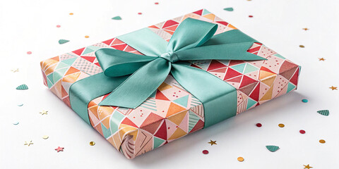 Gift Box with a Bow Isolated on White Background for Elegant Gifting