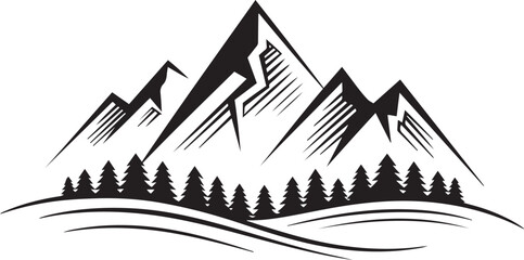 Obraz premium Black Mountain vector design on white background