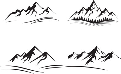 Black Mountain vector set collection design on white background