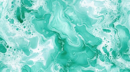 Obraz premium Abstract Teal and White Swirling Paint Texture