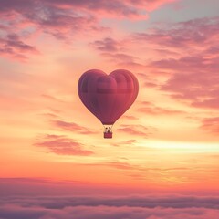 Obraz premium A_whimsical_hot_air_balloon_shaped_like_a_heart