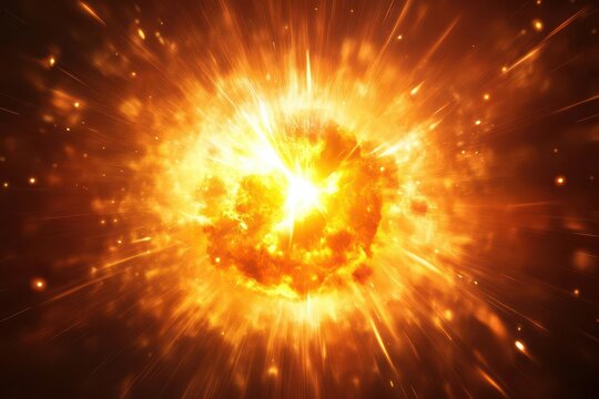 A glowing explosion with vibrant, refracted beams of prismatic light, symbol of futuristic energy, dynamic