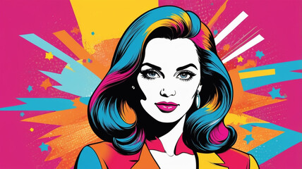 Pop art Woman Illustration for International Women's Day, March 8