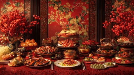 Elegant Banquet for Chinese New Year Celebration