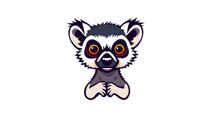 Quirky lemur logo design on white background.&nbsp;Generative AI