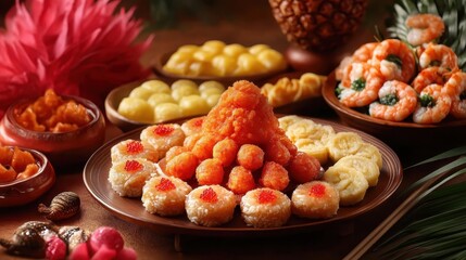 Fototapeta premium Festive Chinese New Year Food Display