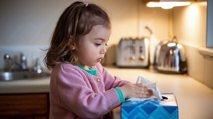 child washing their hands