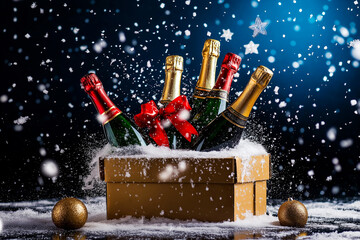 Christmas background with decorations. With copyspace