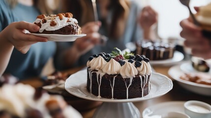 Brightly colored tacos burst with flavor as a young woman savor each bite at a lively street food festival. The atmosphere is filled with laughter and food temptations all around