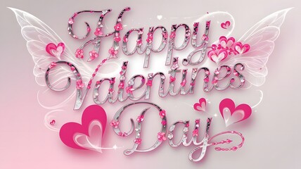 Obraz premium Happy Valentine's Day Floral Design