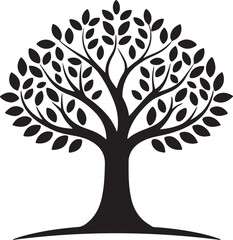 Fototapeta premium Tree icon and logo silhouette