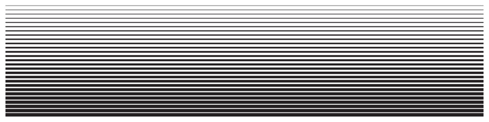 Set of black straight line. Simplicity and balance, horizontal straight line, collection from thin to thick. Vector. EPS10.