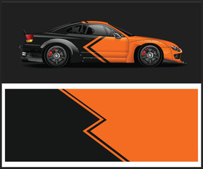 Racing car wrap design vector modern style