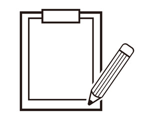 シンプルなクリップボードのイラスト　ファイル　バインダー