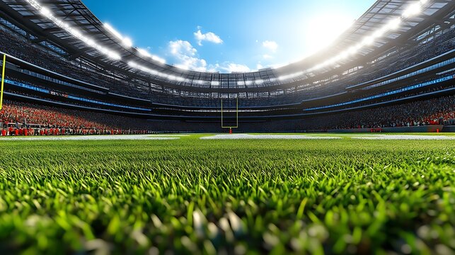 American Football Stadium Filled With Excited Fans