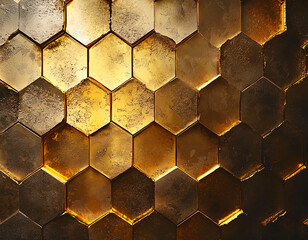 Golden Honeycomb Texture