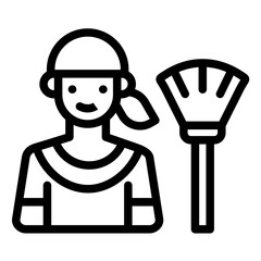 Woman Dusting Icon