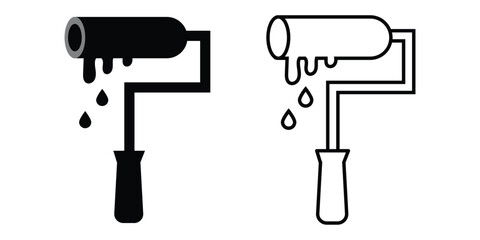  Paint Roller Icon with flat design . vector illustration eps 10.