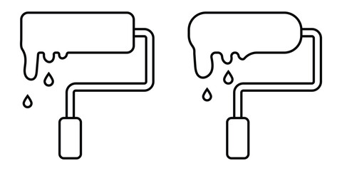 paint roller icon. Wall paint roller icon set. eps 10.