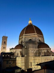 Obraz premium The Duomo of Florence, Italy taken at dusk in July 2024.